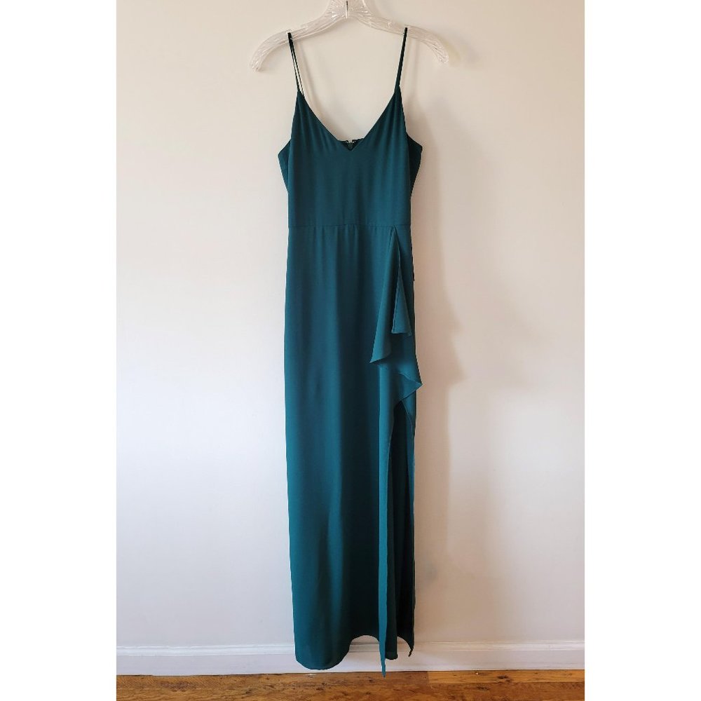 NEW Express Long Maxi Side Slit Maroon Cocktail Evening Dress - Size 2